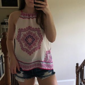 Boutique Patterned Blouse Tank